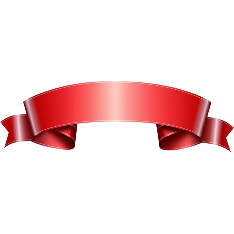 AI generated Banner with red ribbon. AI Generative png
