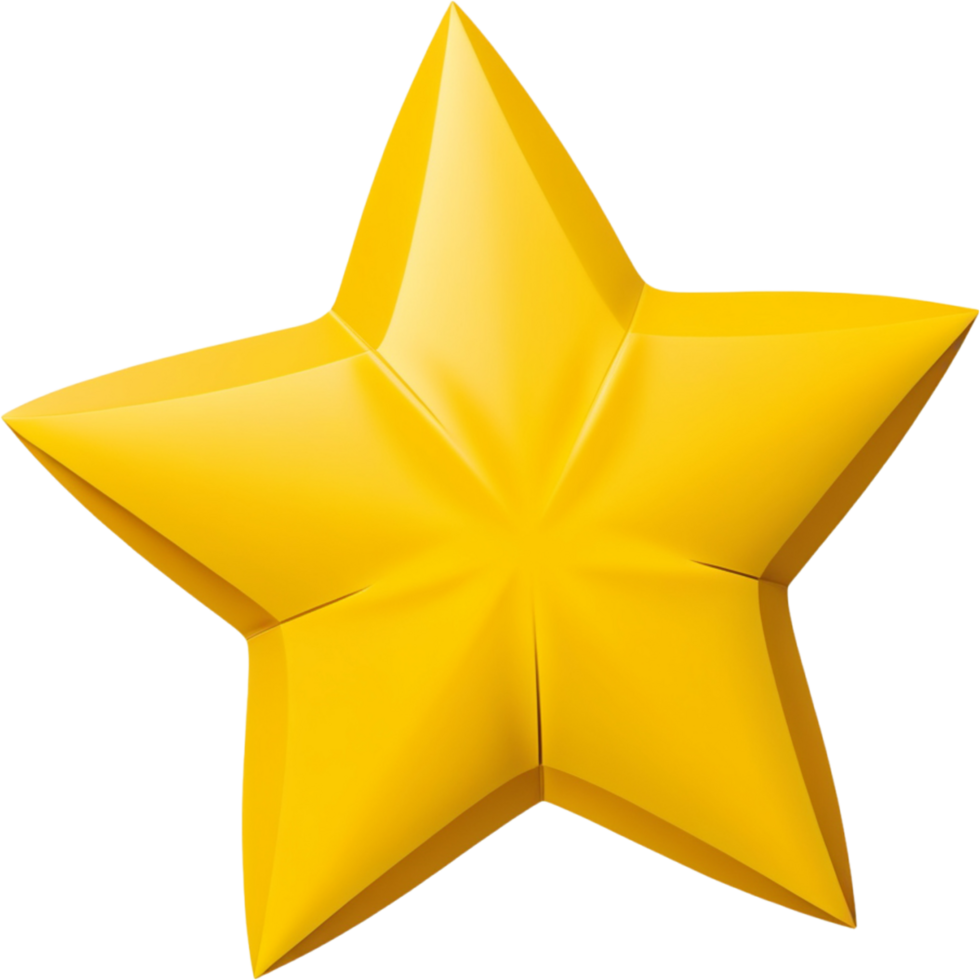 AI generated Realistic yellow star. AI Generative png
