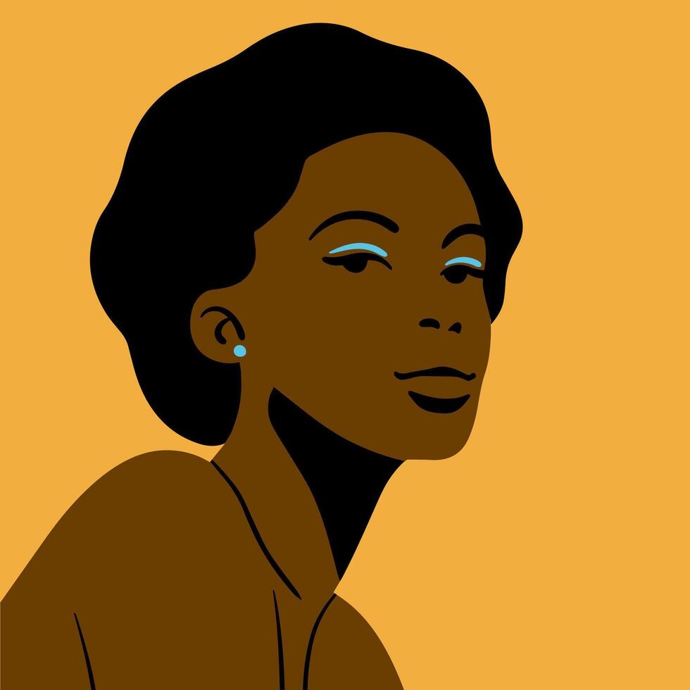 A stylized portrait of a girl. Perfect for logo, poster, avatar, t-shirt design. vector