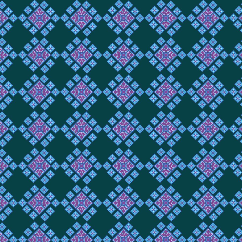 vintage floral seamless patten, Mughal flower pattern with blue background vector