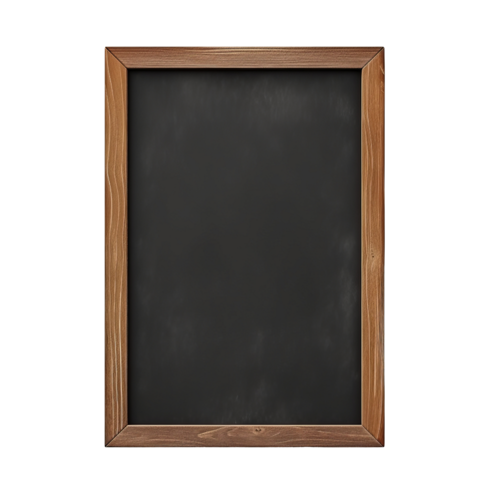 AI generated Blank chalkboard in wooden frame clip art png