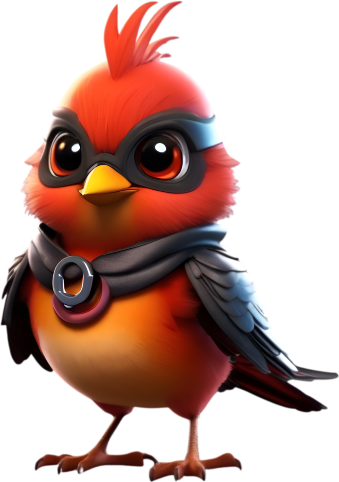 AI generated Cute Robin bird in a cartoon character. AI-Generated. png