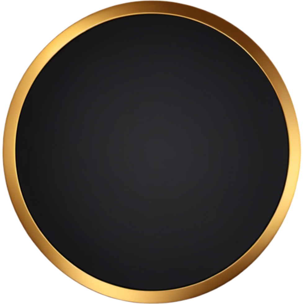 AI generated Realistic black gold circle. AI Generative png