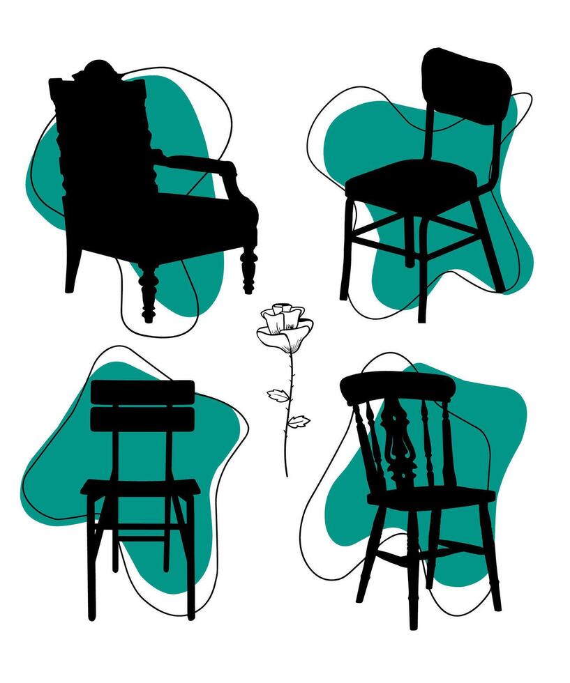 Silhouettes de chaises vector