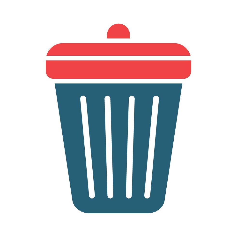 Dustbin Vector Glyph Two Color Icons For Personal And Commercial Use.