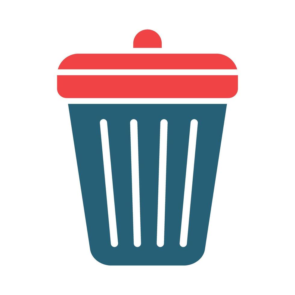 Dustbin Vector Glyph Two Color Icons For Personal And Commercial Use.