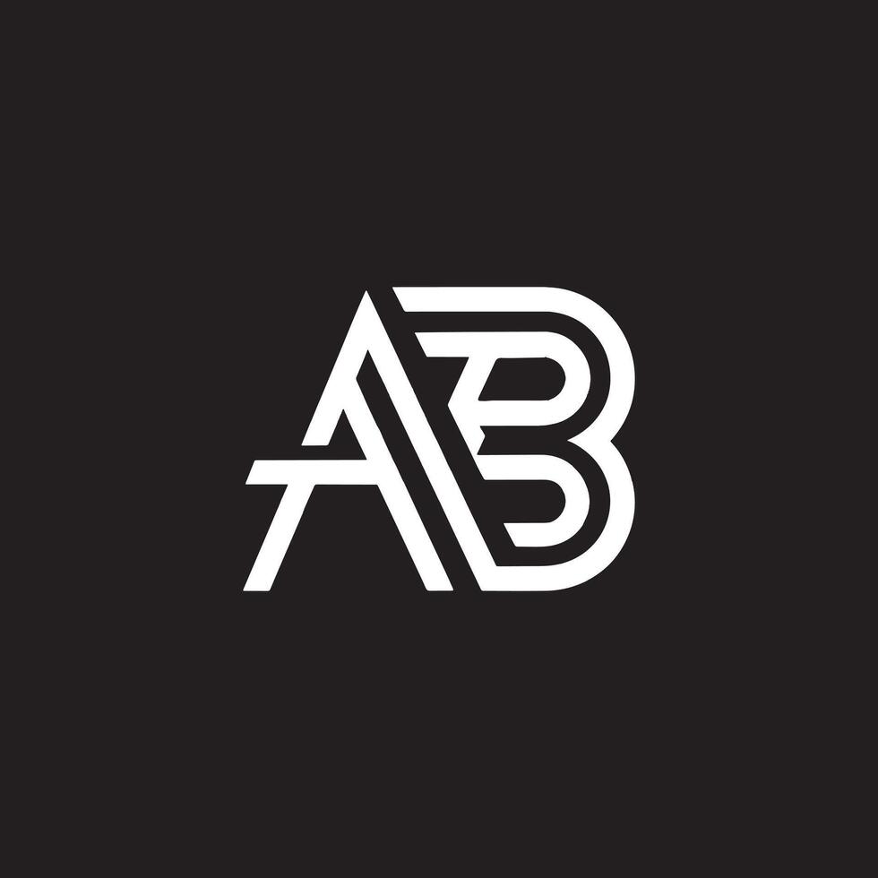 The first abstract digital alphabet 'AB' letter logo. Minimalist typeface, Creative urban modern futuristic font, and abstract. vector illustration