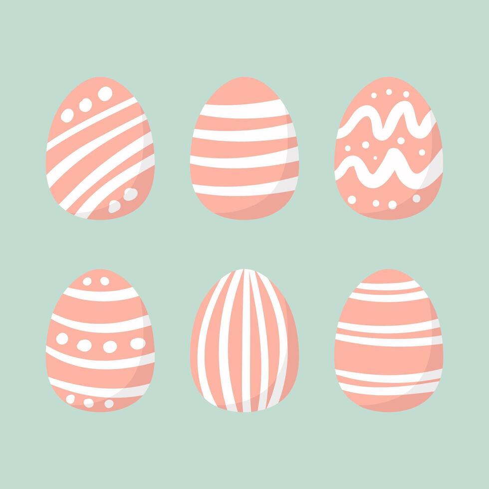 Vector Illustration Of Pastel Easter Eggs With Pattern