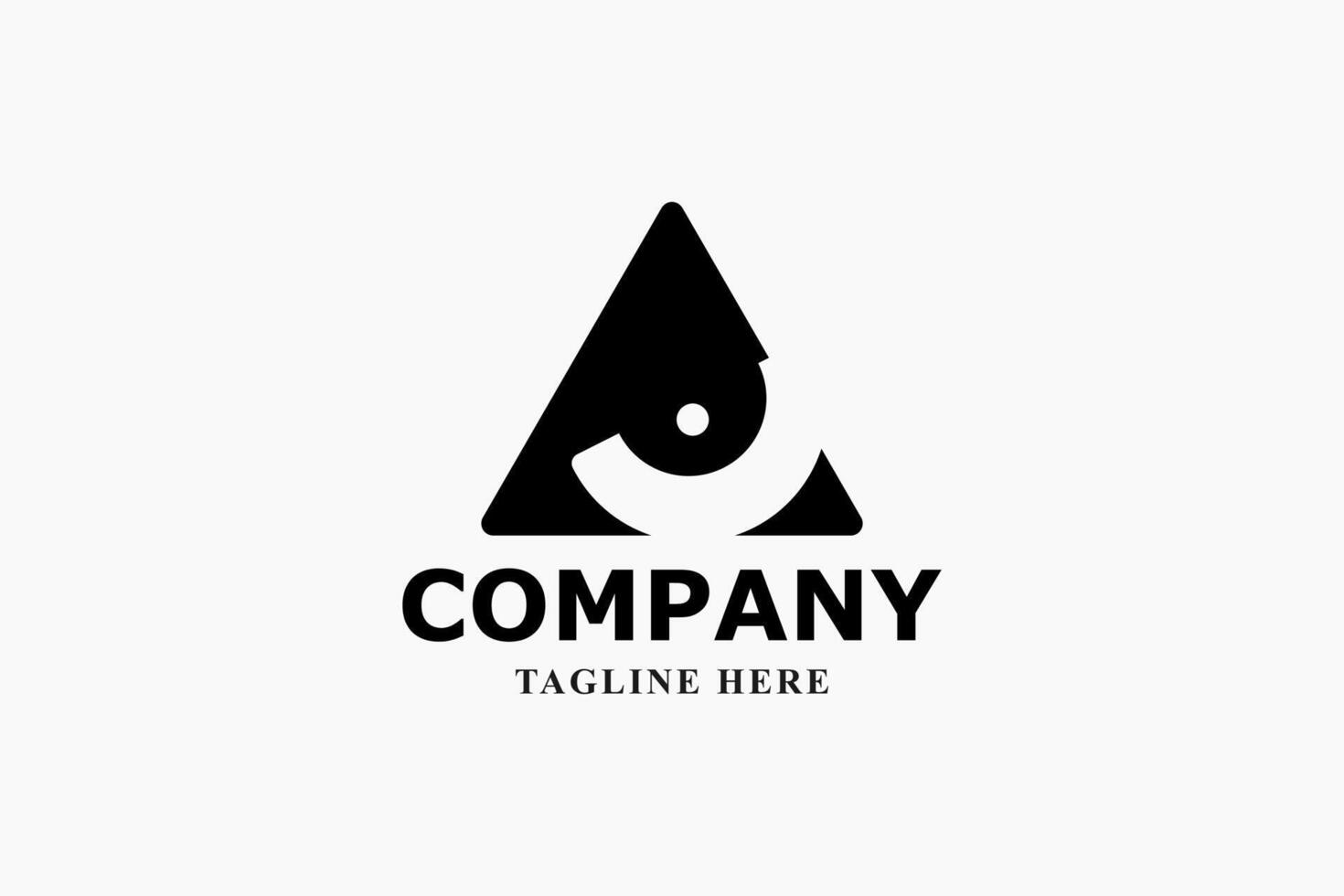 eye logo inside a black triangle vector