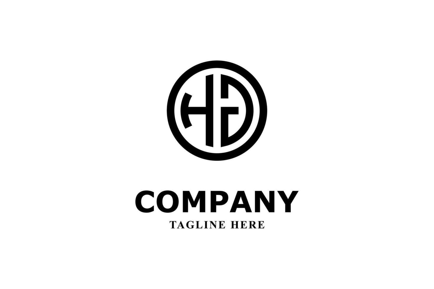 h and g letter logo inside a circle vector