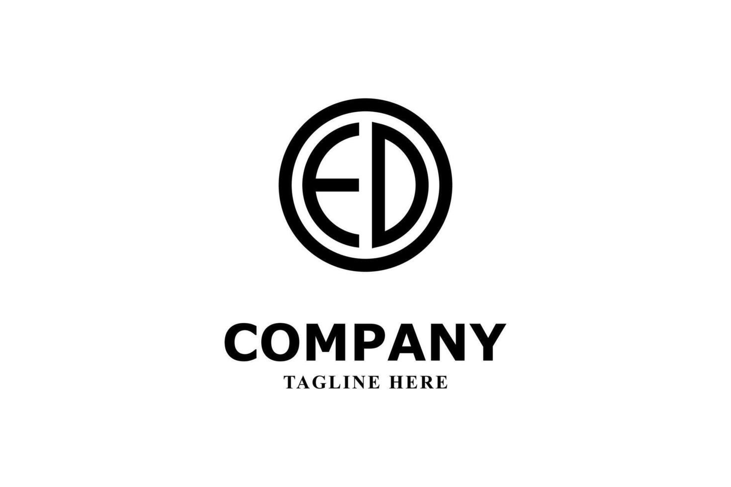 e and d letter logo inside a circle vector