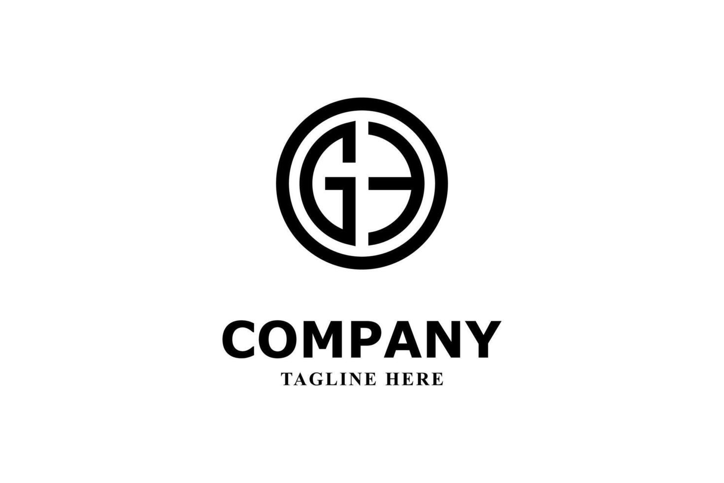 g and e letter logo inside a circle vector