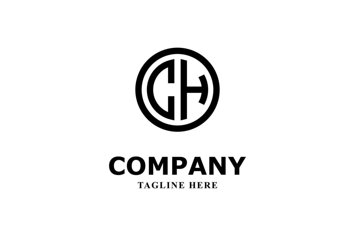 c and h letter logo inside a circle vector