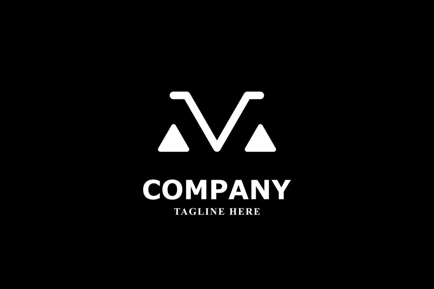 a v a letter logo on a black background vector