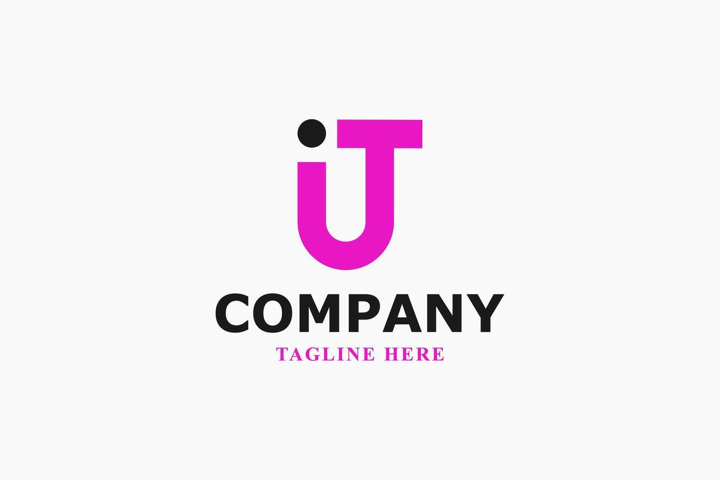 letter i u t modern monogram logo vector