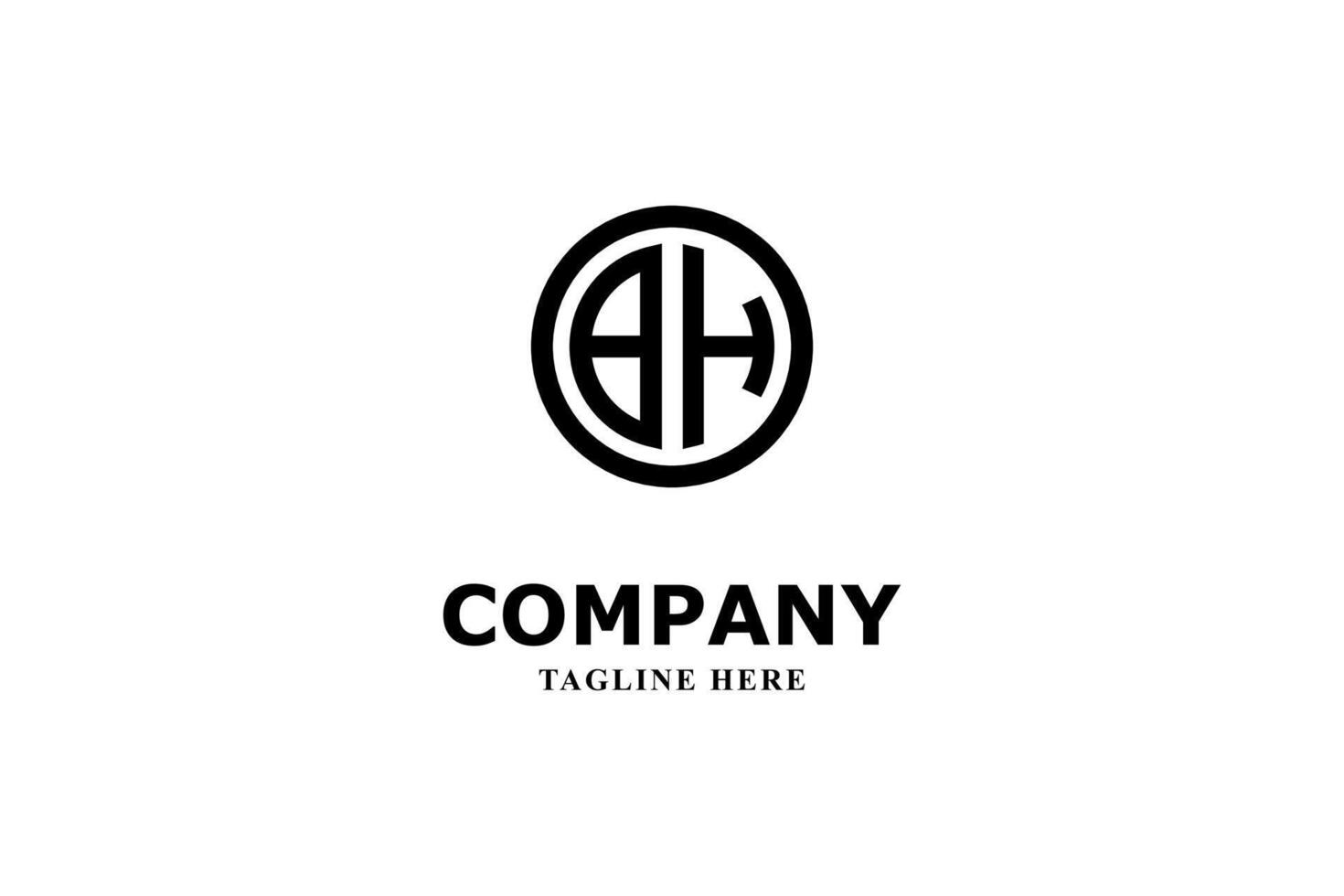 b and h letter logo inside a circle vector