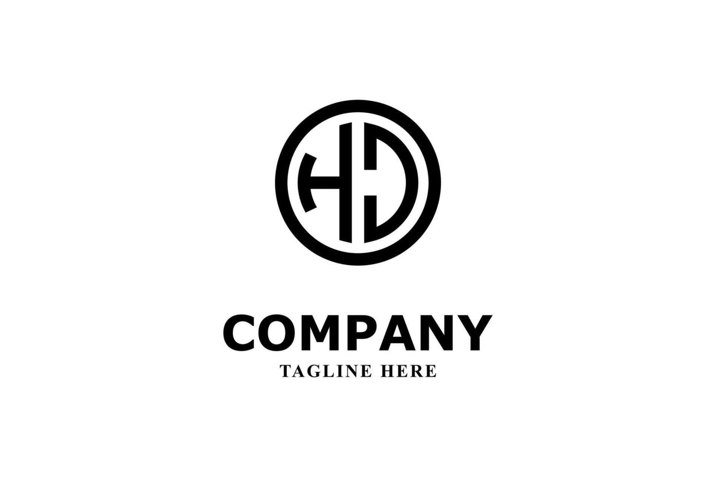 h and c letter logo inside a circle vector