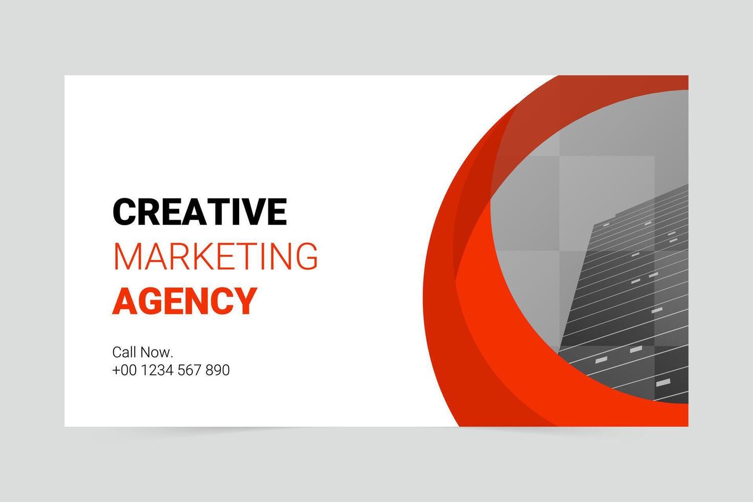 Red modern marketing agency cover template vector