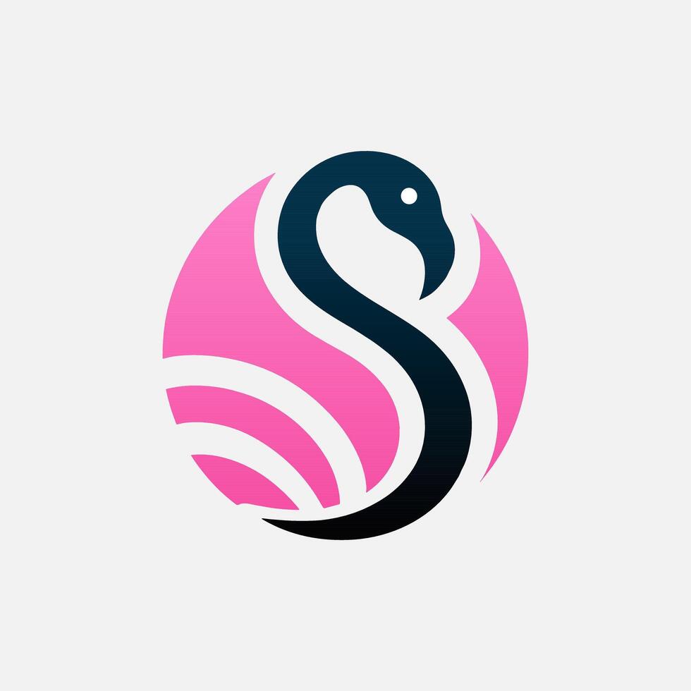 modern abstract flamingo logo design with mofern color vector