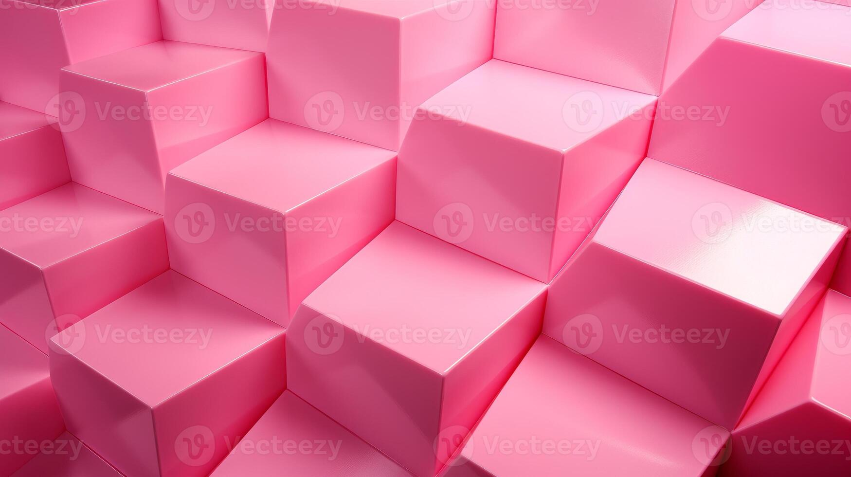 AI generated Abstract background of pink cubes. 3d render. 3d illustration photo
