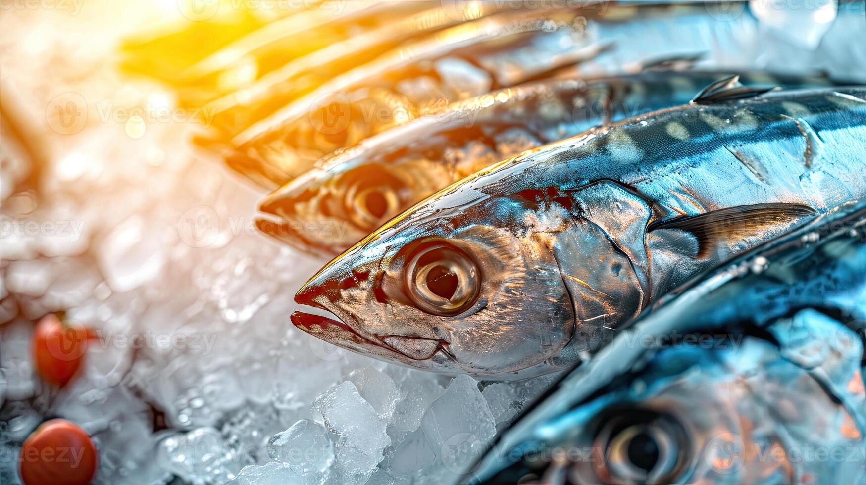 ai generado de cerca de Fresco crudo corto caballa o cuerpo corto caballa foto