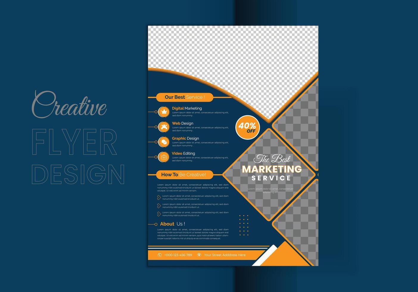 modern business flyer layout, abstract business flyer and creative design, vector