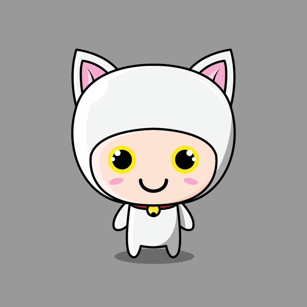 Cat Character White vector