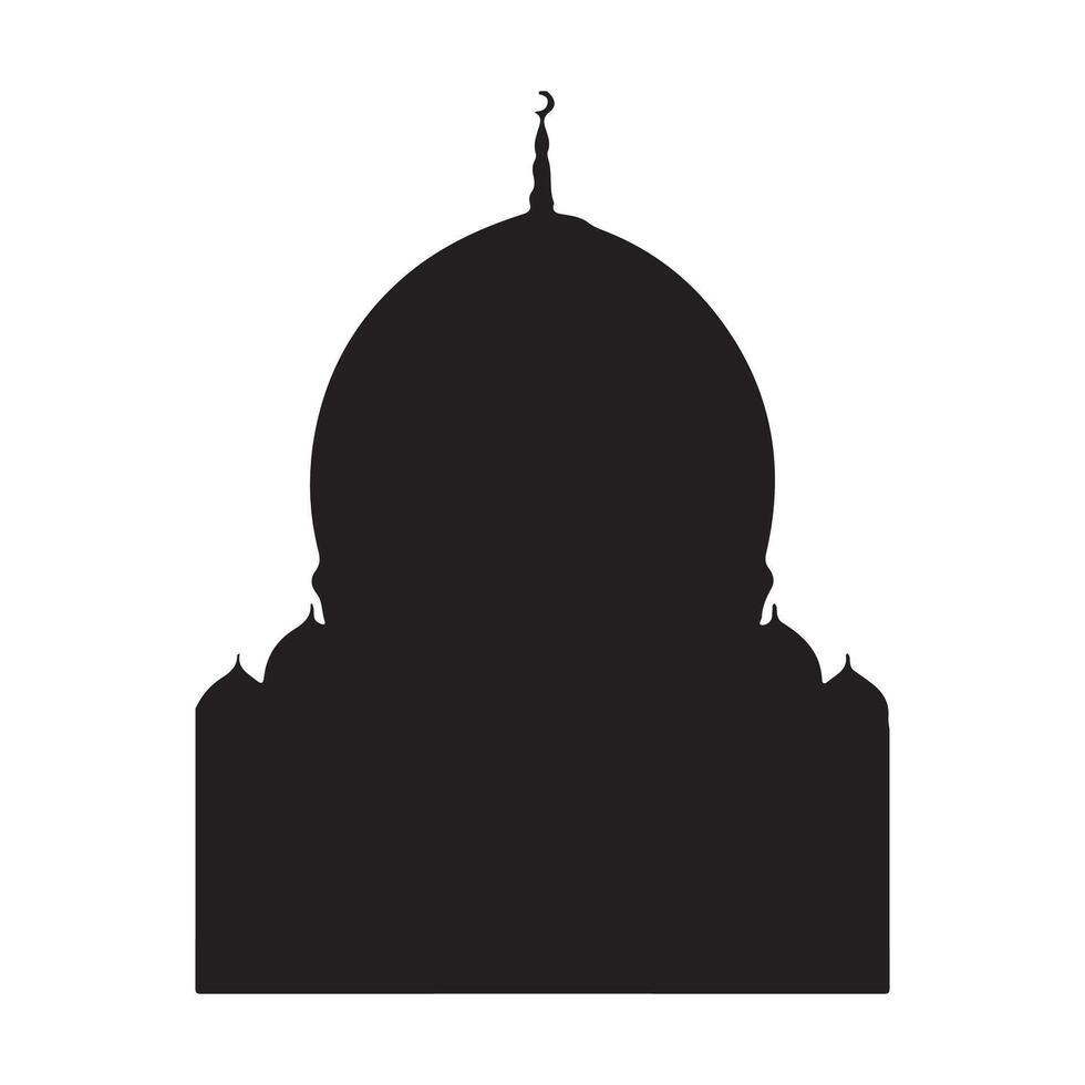 mosque silhouette on clear background, eid ramadan mubarak, ramazan, vector