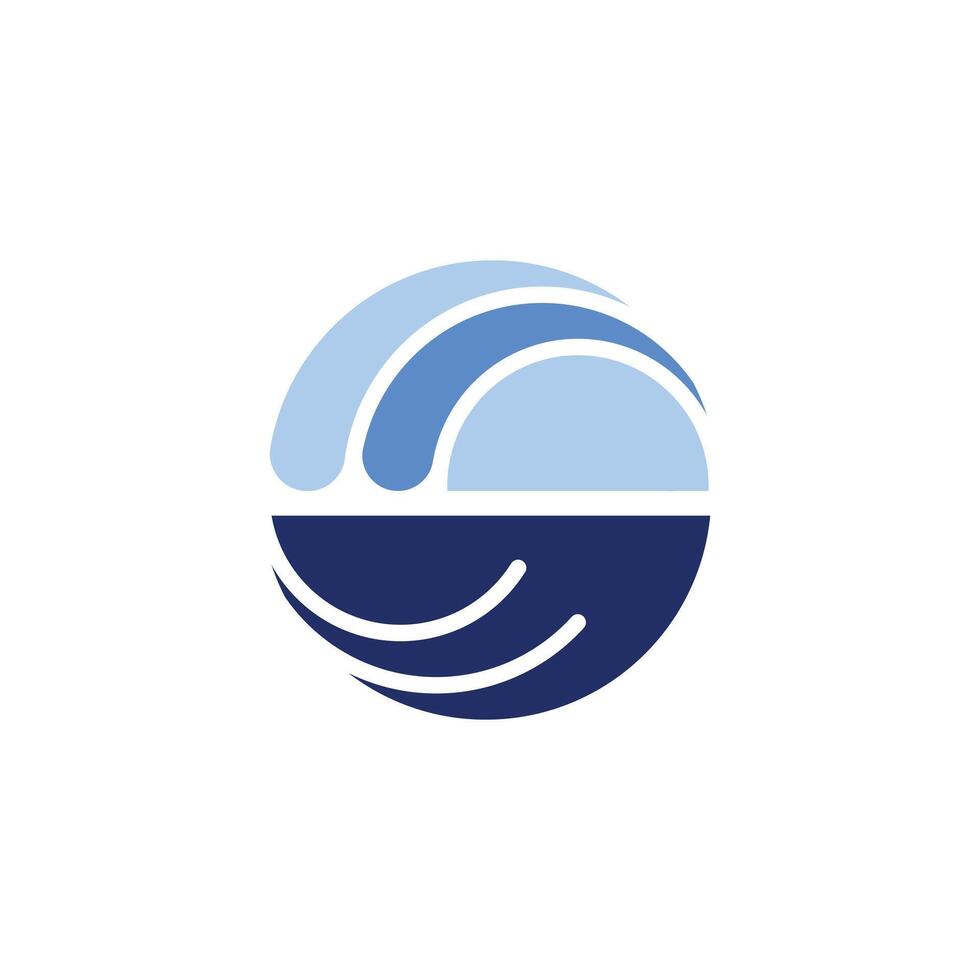 Sphere blue splash water symbol logo vector