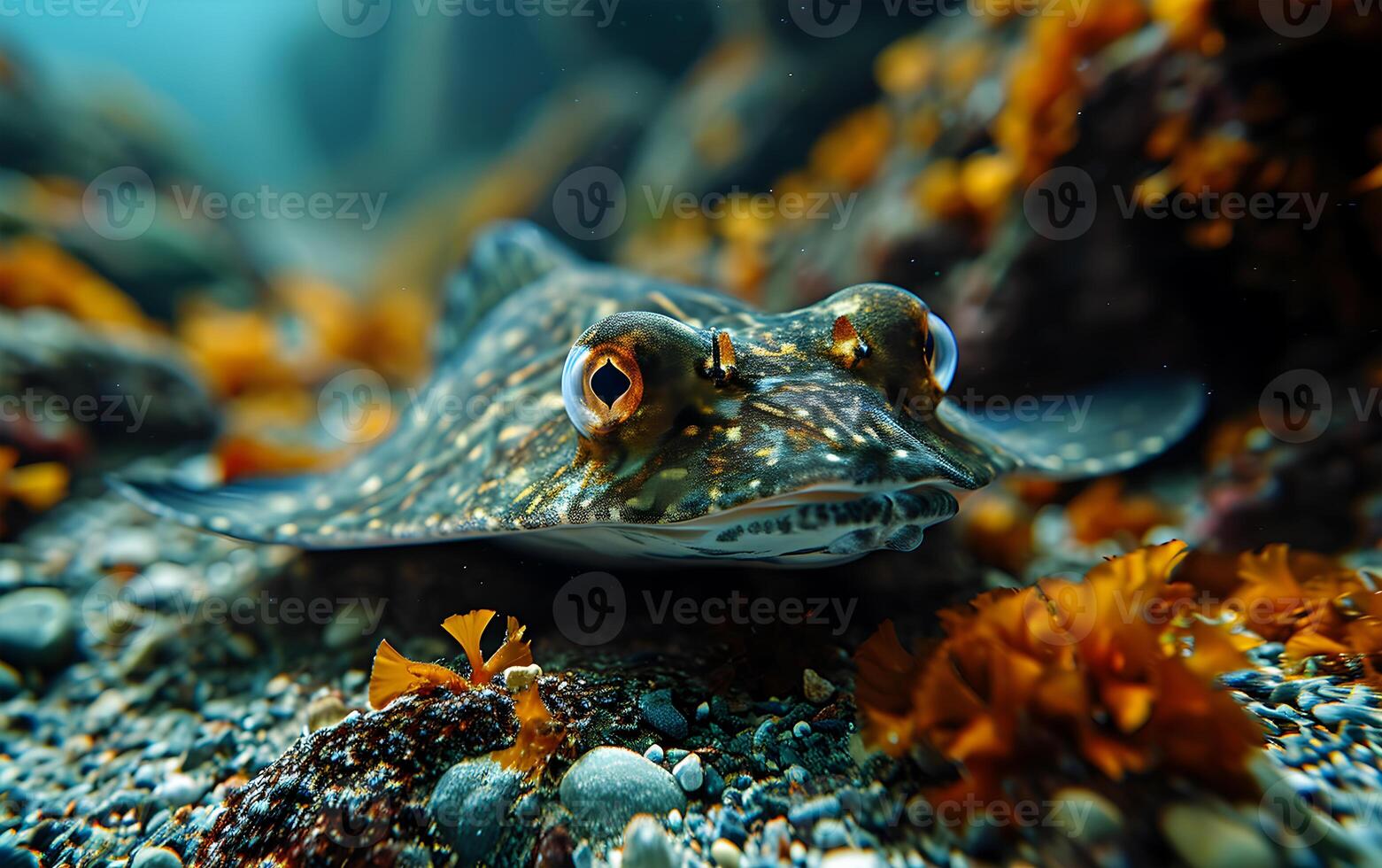 ai generado el mar fondo es un enorme Talla gracioso pescado ese sorpresas todos foto