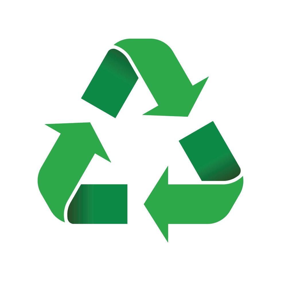 green recycle symbol icon isolated white background vector illustration