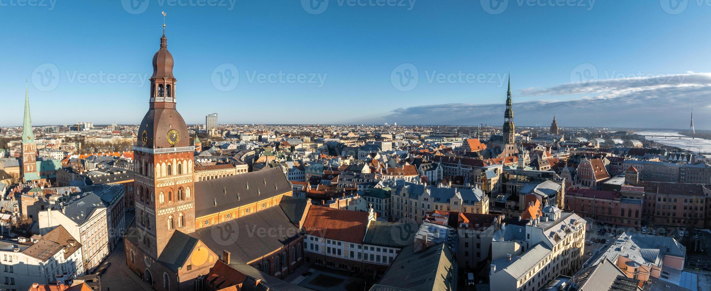 Beautiful aerial Riga view from above. photo