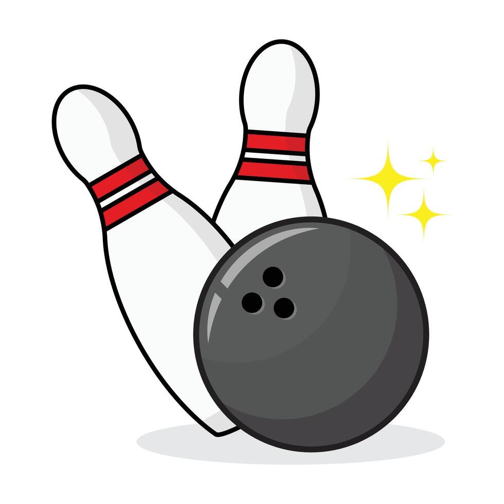 bowling ball pins set isolated white background vector illustration