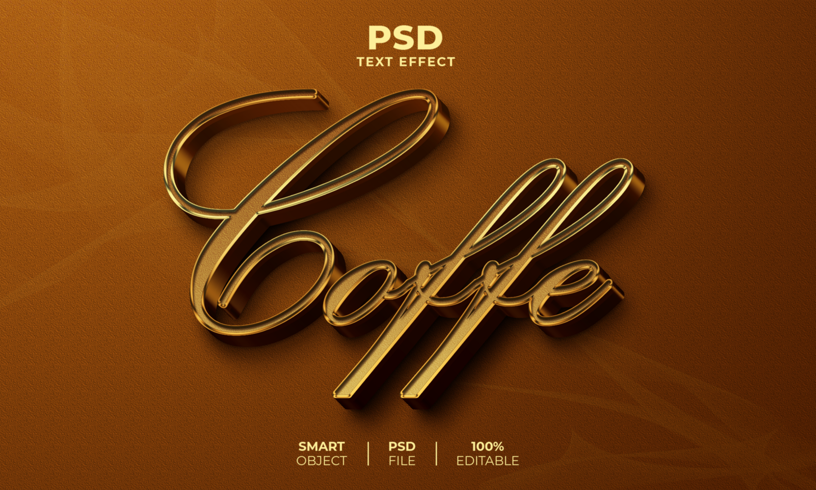 Coffe 3D editable text effect psd