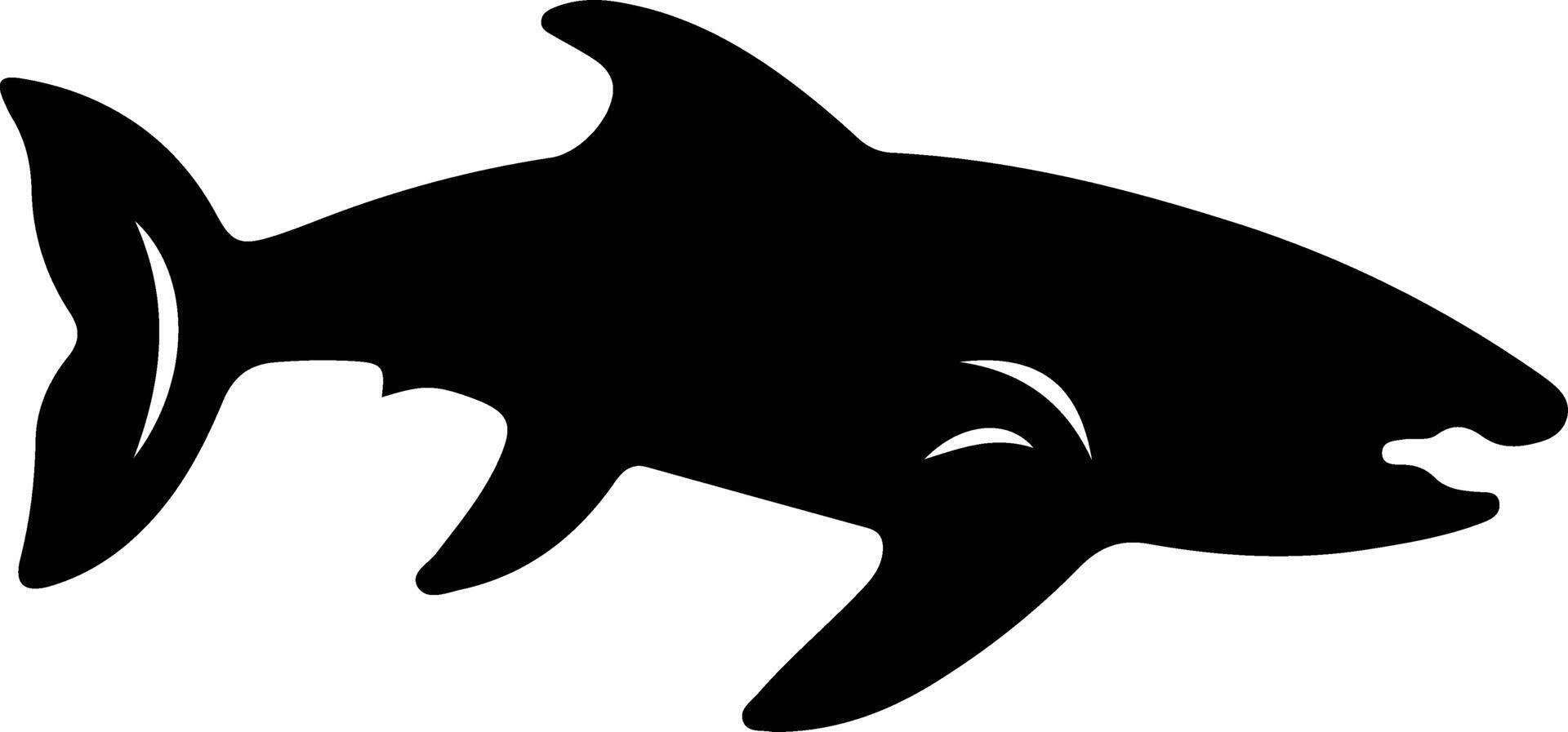 cookiecutter shark black silhouette vector
