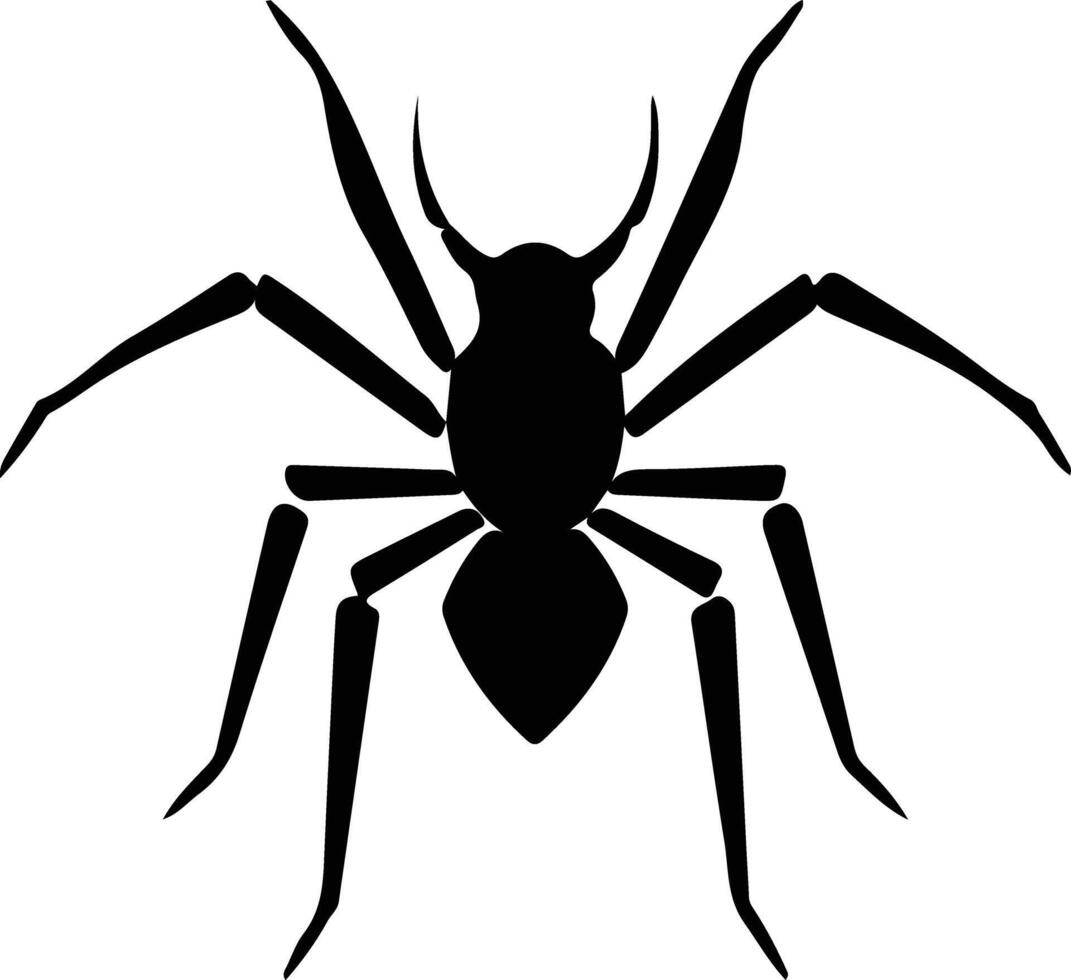 assassinbug black silhouette vector