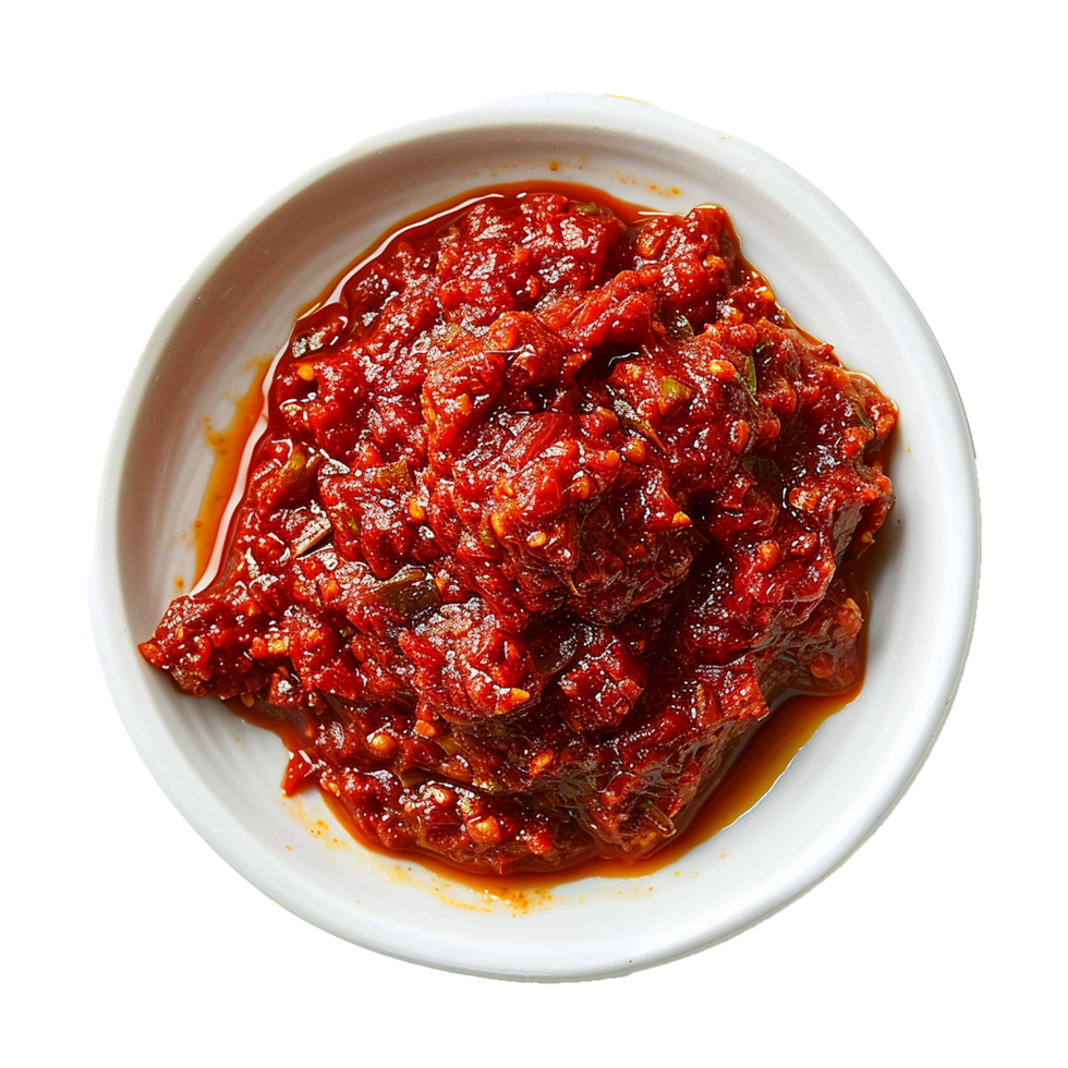 AI generated Plate of Sambal png isolated on transparent background