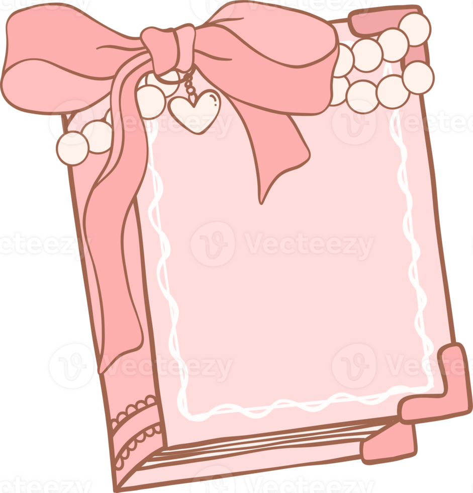 Coquette books hand drawing illustration png