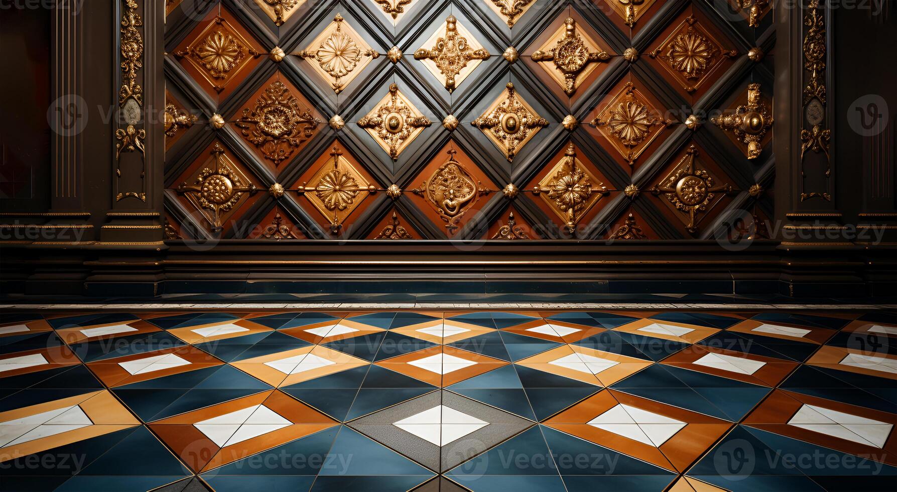 AI generated Vinyl pattern tile for home decoration that is used on floors photo