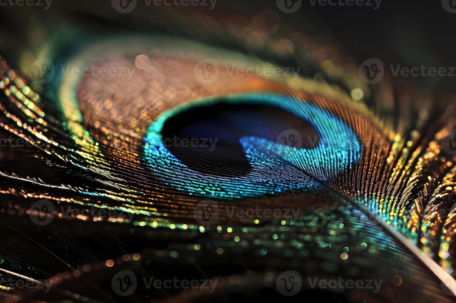 AI generated a close up of a peacock's feathers tail photo