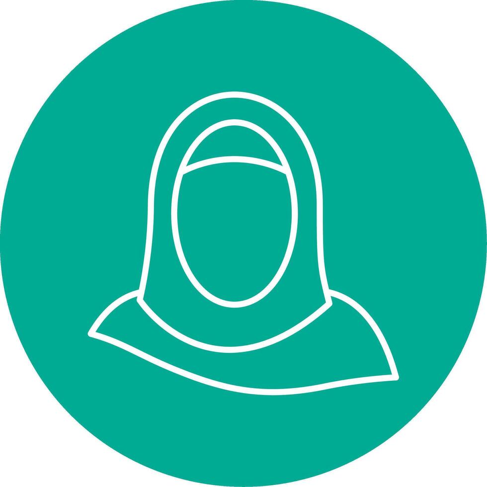 Hijab Line Circle color Icon vector