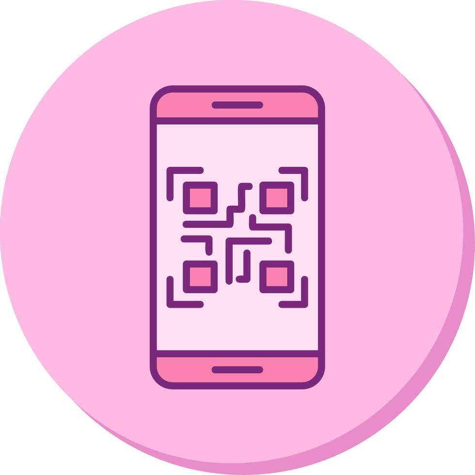 Smartphone Qr Code Vector Icon