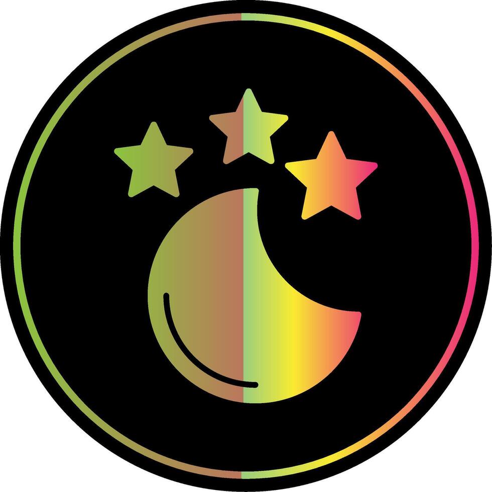 nuevo Luna glifo debido color icono vector