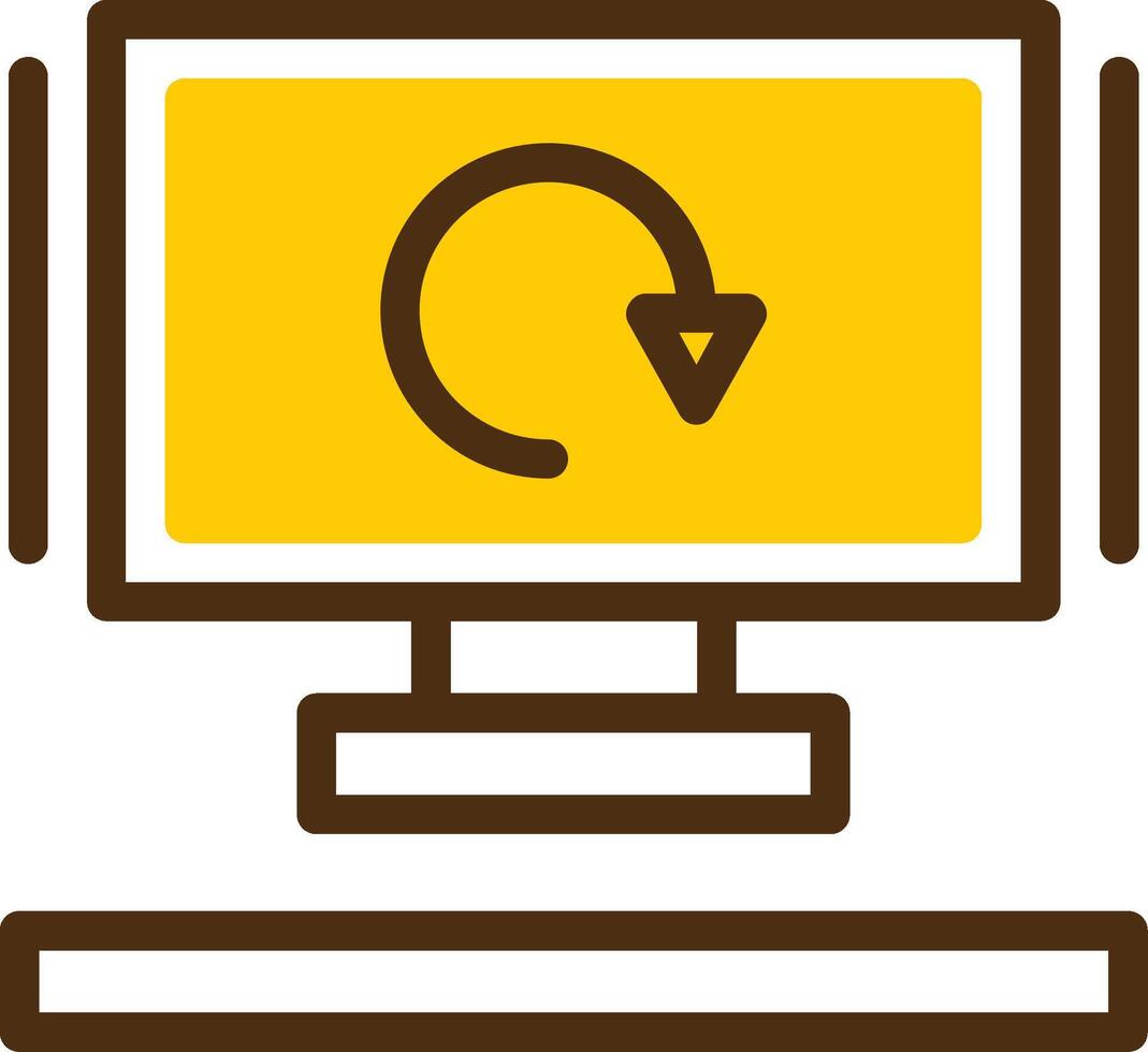 Redo Yellow Lieanr Circle Icon vector