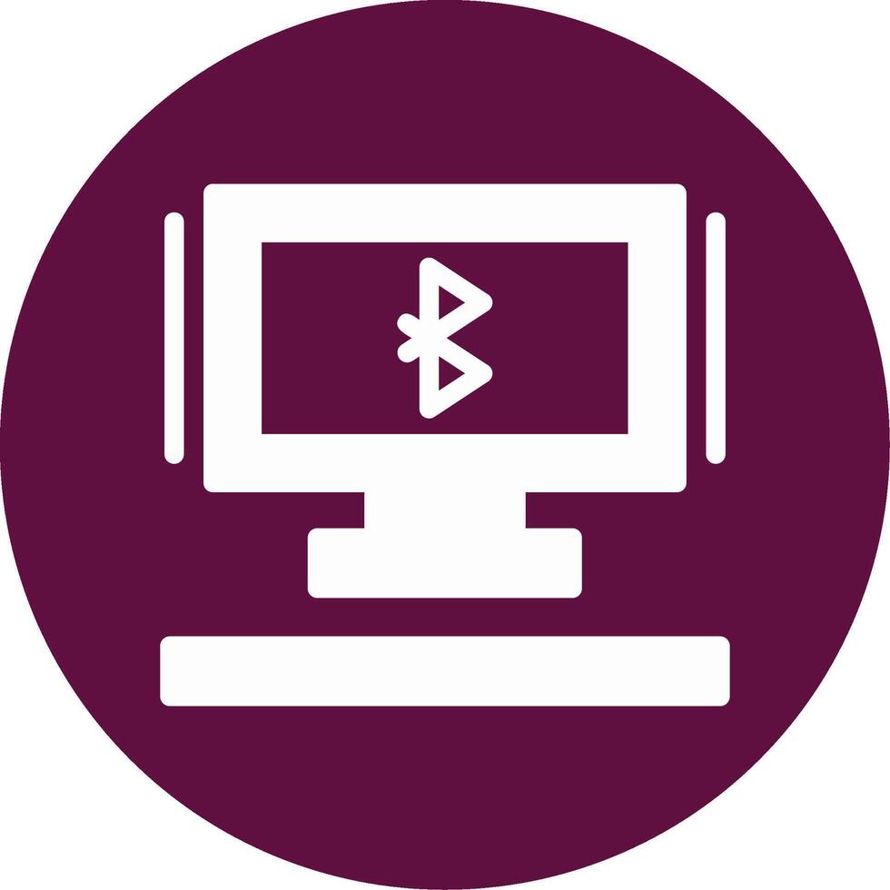 Bluetooth Glyph Circle Icon vector