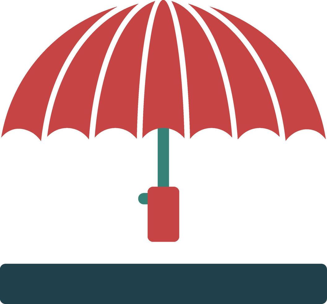 Umbrella Glyph Two Color Icon vector