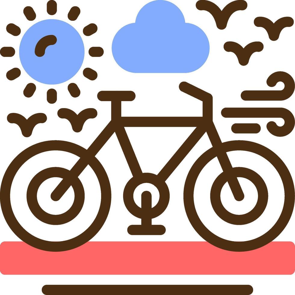 bicicleta color lleno icono vector