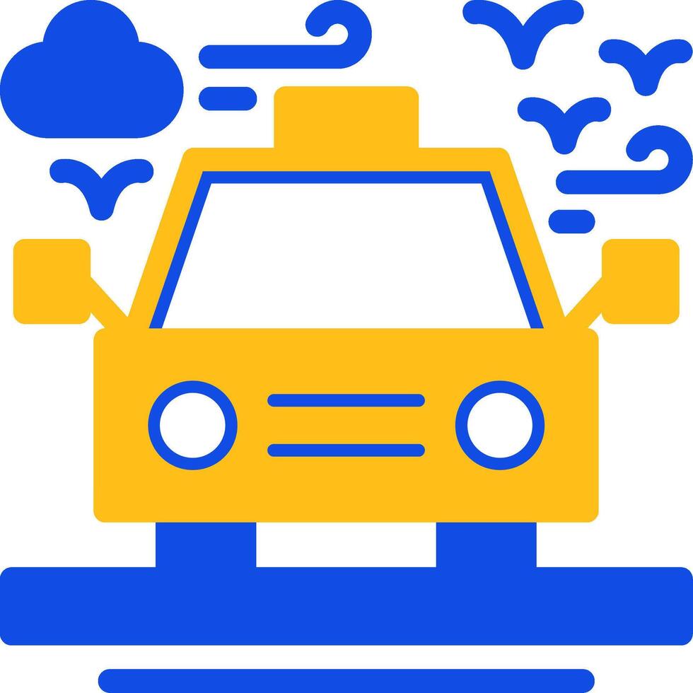 Taxi plano dos color icono vector