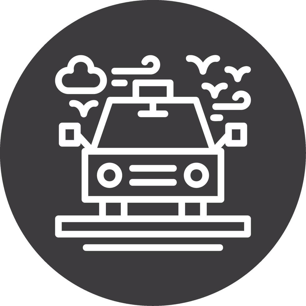 Taxi Outline Circle Icon vector