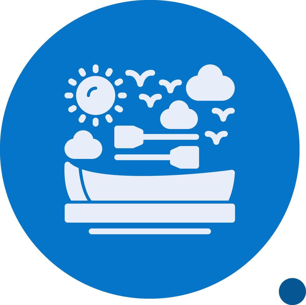 Rowboat Glyph Shadow Icon vector